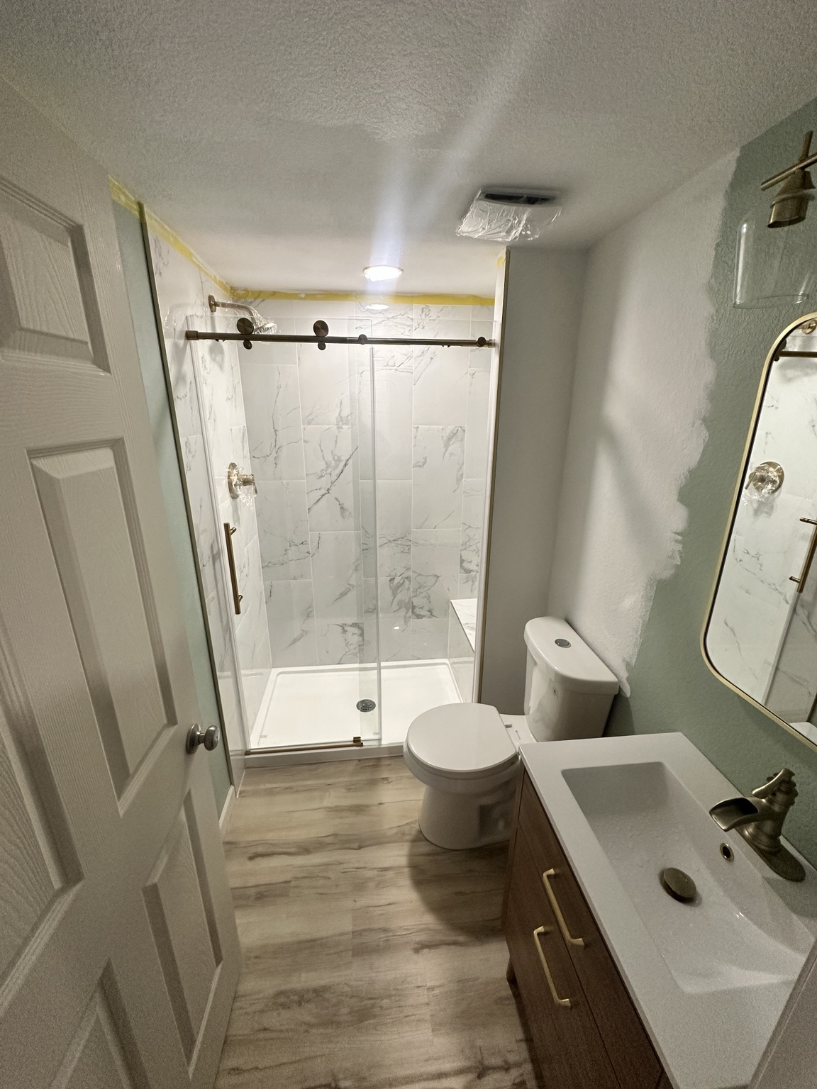 Completed basement bathroom renovation
