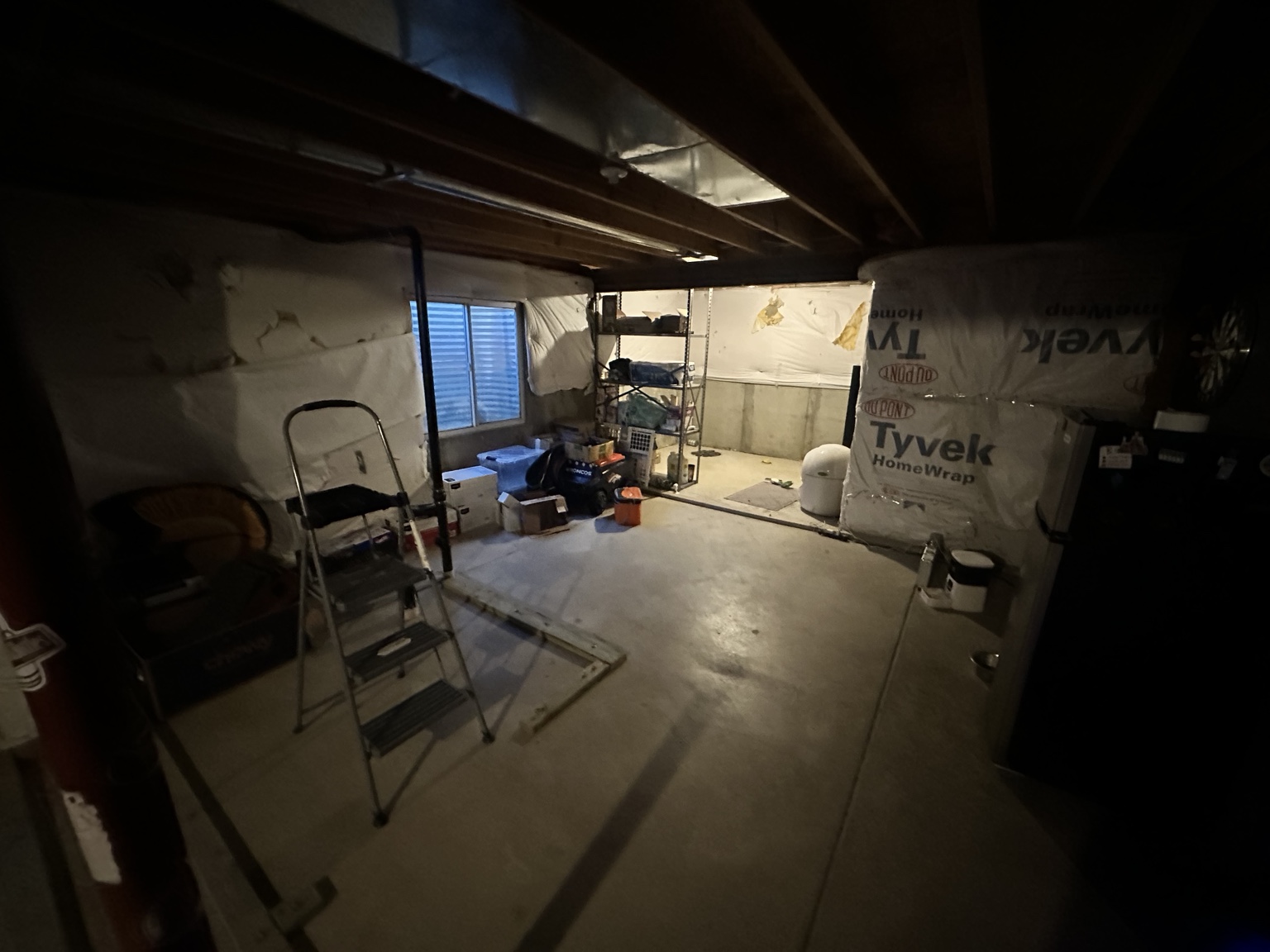 Basement renovation before construction