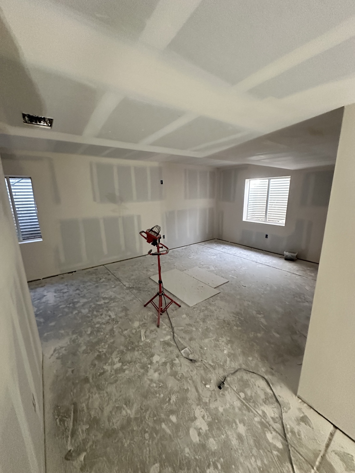 Basement renovation drywall stage