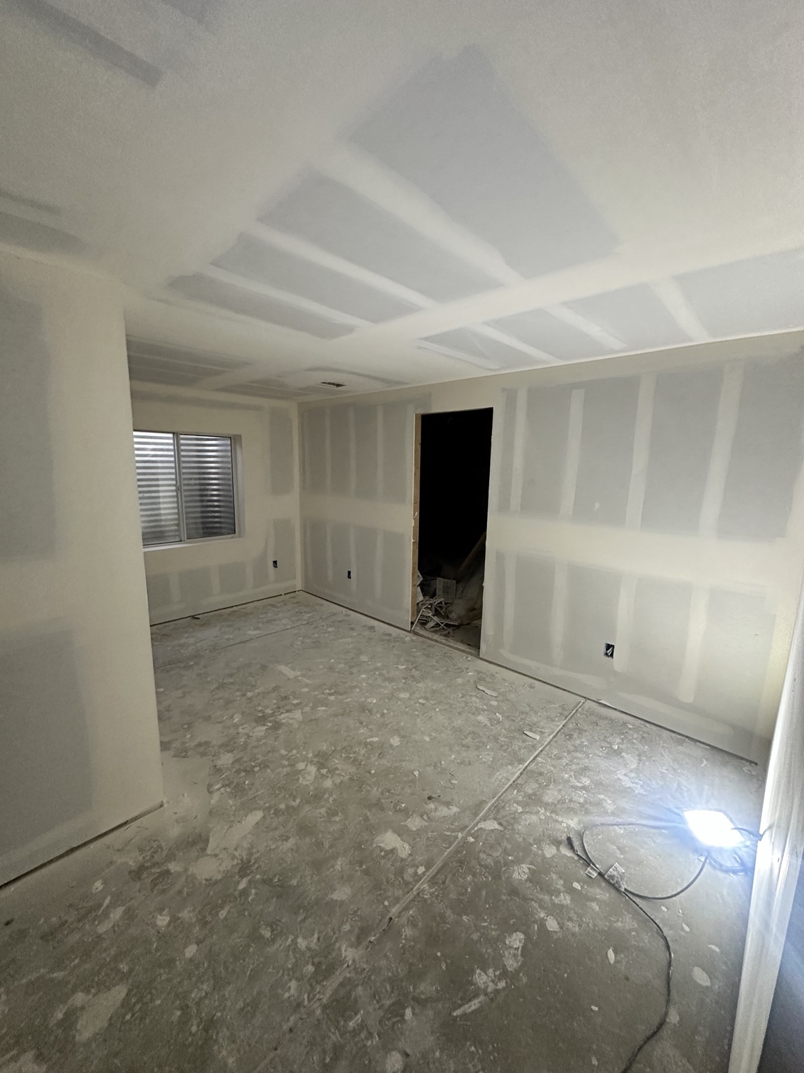 Basement renovation drywall stage