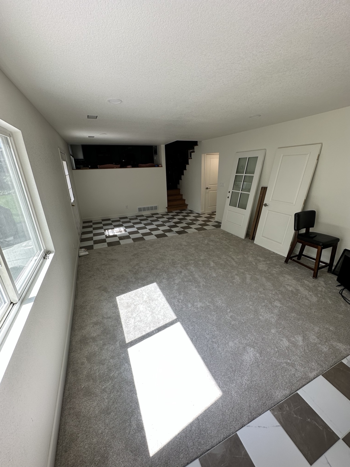 Completed renovated living area and flooring