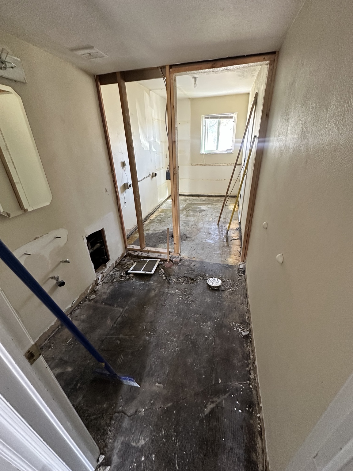 Bathroom renovation before construction