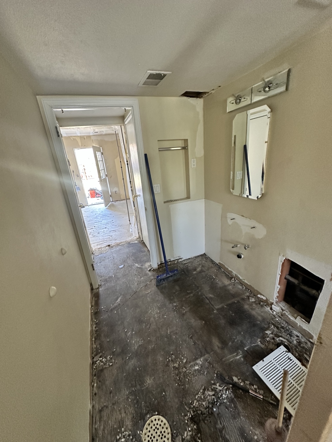 Bathroom renovation before construction