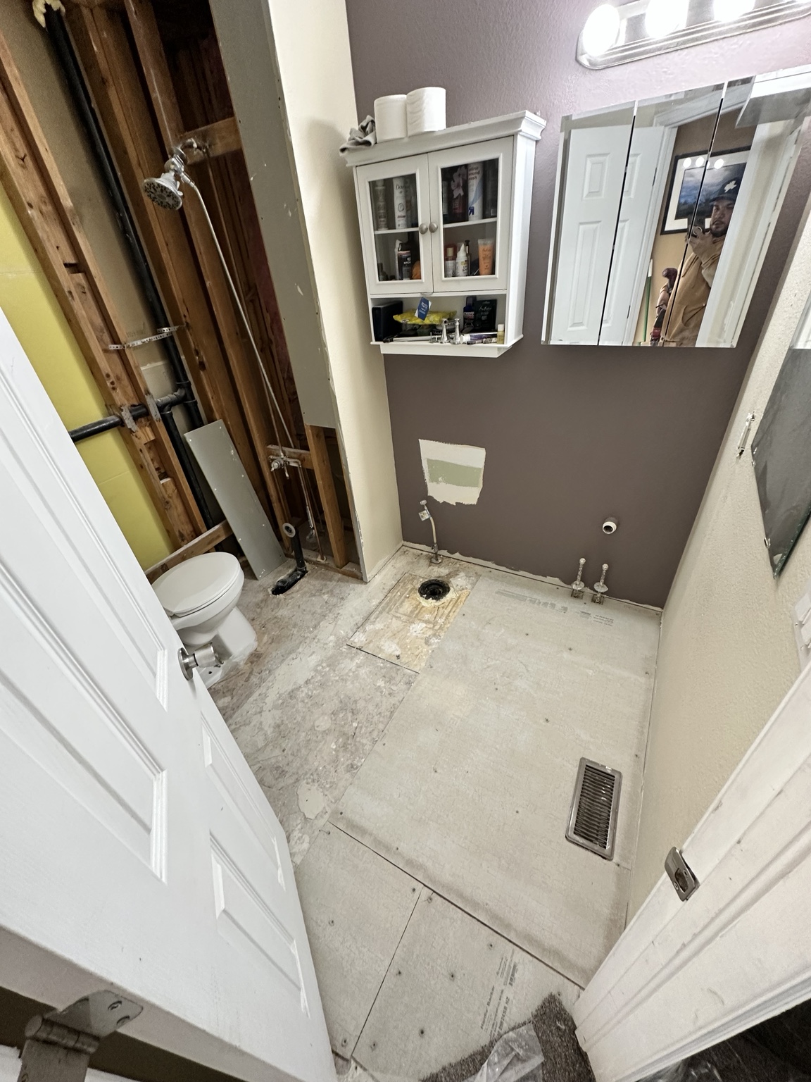Bathroom renovation before construction